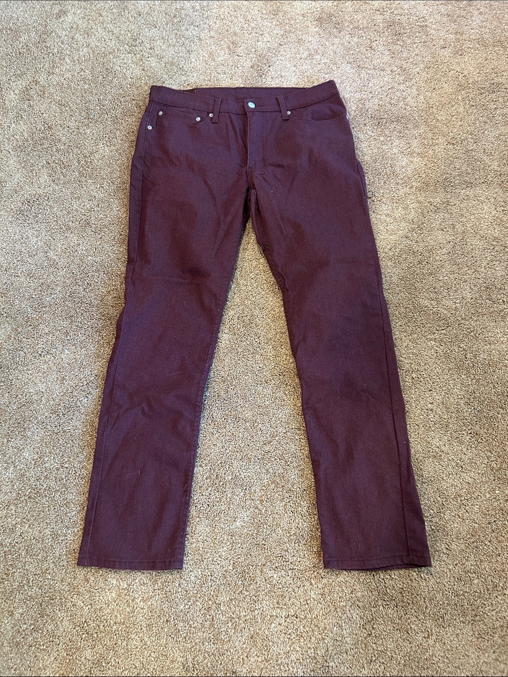 Levi's Men's Slim Straight Jeans in Deep Burgundy
